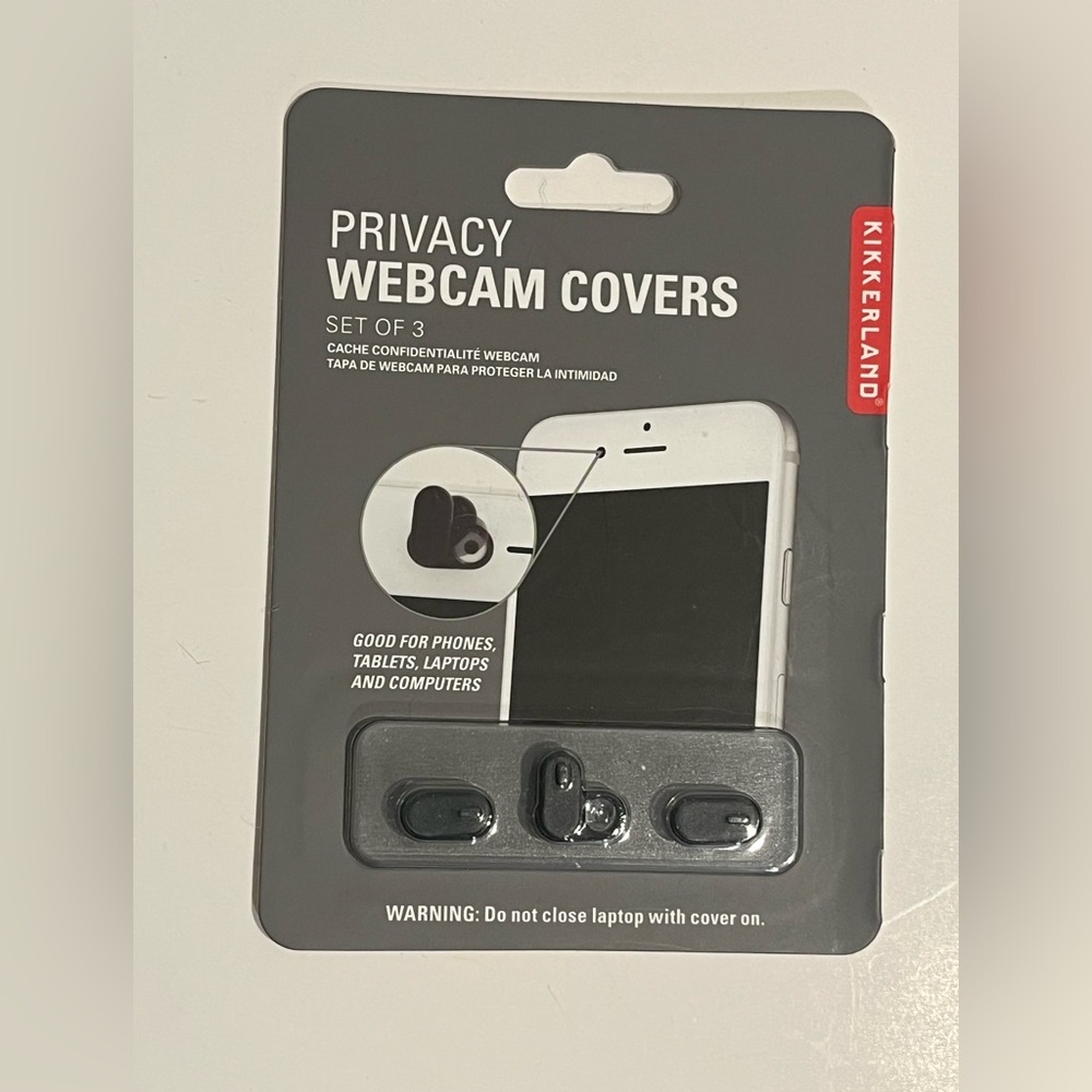 Kikkerland Privacy Webcam Covers - Black Set of 3
